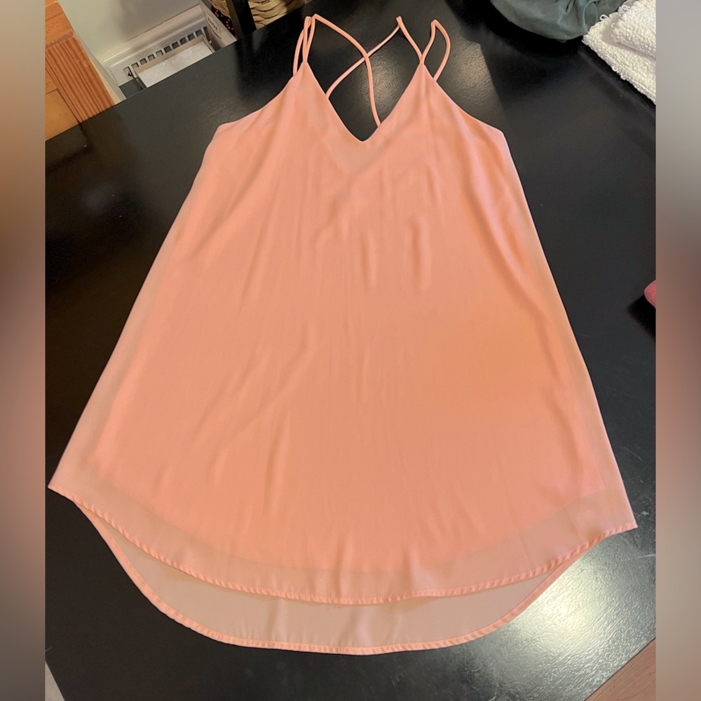 Peach chiffon dress